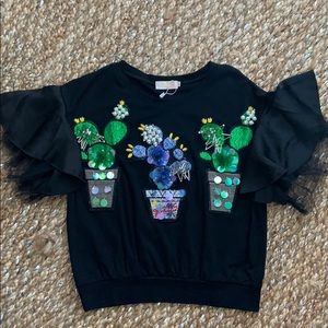 Embellished Black Top